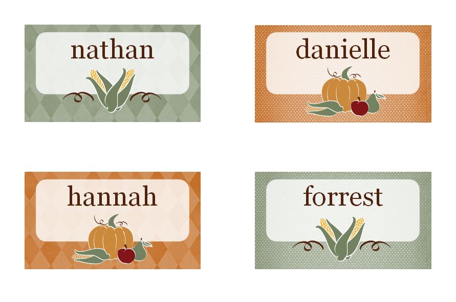 Printable Thanksgiving Place Cards Released as Part of New Line of
